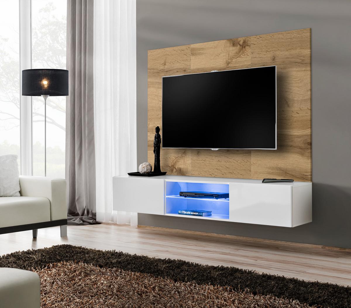WANDPANEEL Eiche Wotan 180 x 118 cm, TV Rückwandverkleidung in modernem Design - Eiche Wotan, Holzwerkstoff (180/118/1.6cm) - Inn.Furn