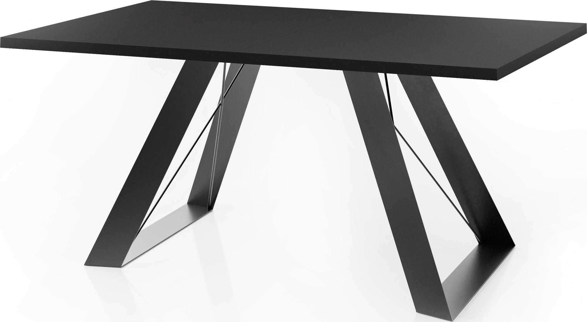 ESSTISCH Colter rechteckig ausziehbar, Schwarz 160-260/90/76 cm - Schwarz, Holzwerkstoff/Metall (90/260/76cm) - WFL GROUP