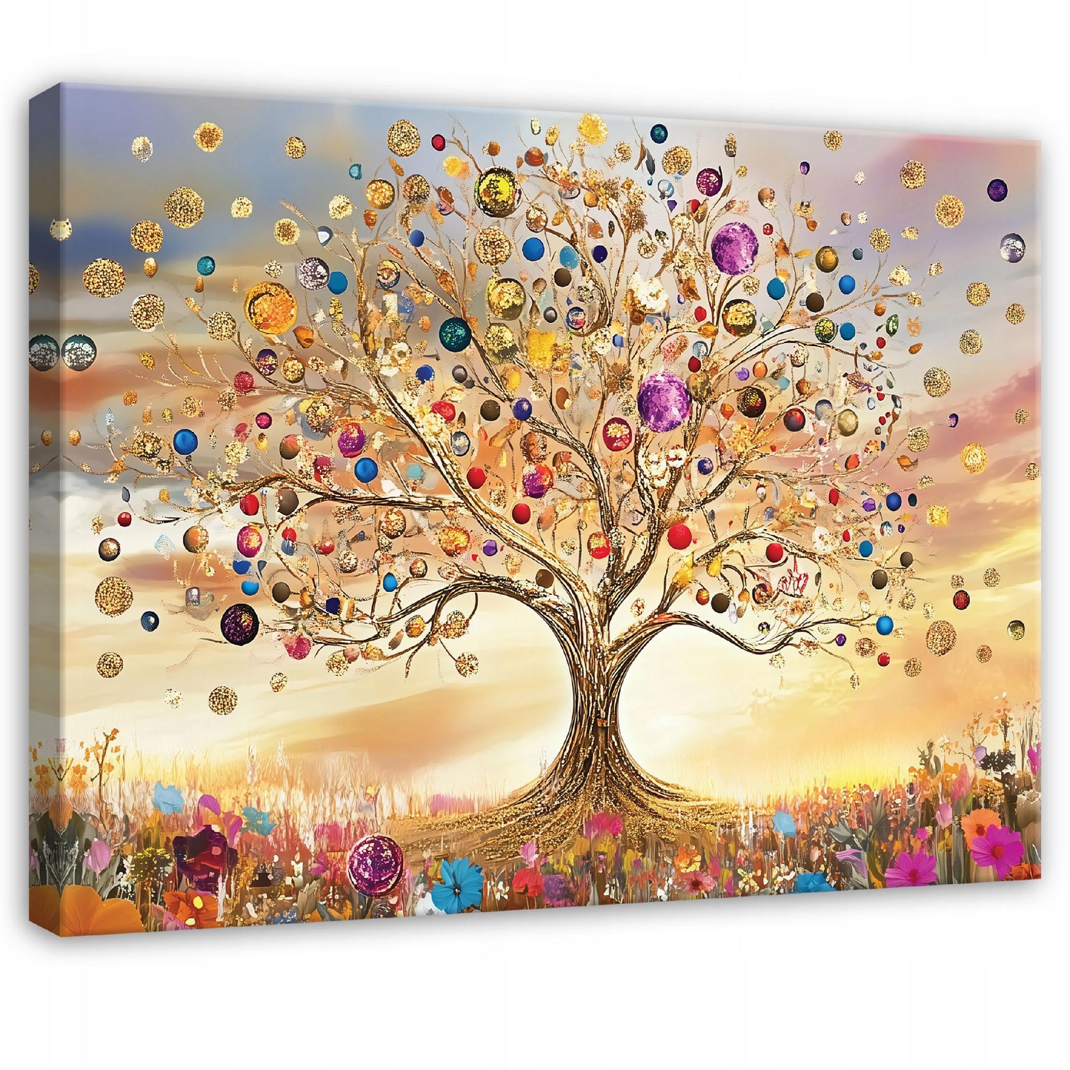 WANDBILD XXL Abstrakt Baum des Lebens Modern Wohnzimmer 100x70 - Multicolor, Holzwerkstoff (100/70cm) - Wallarena