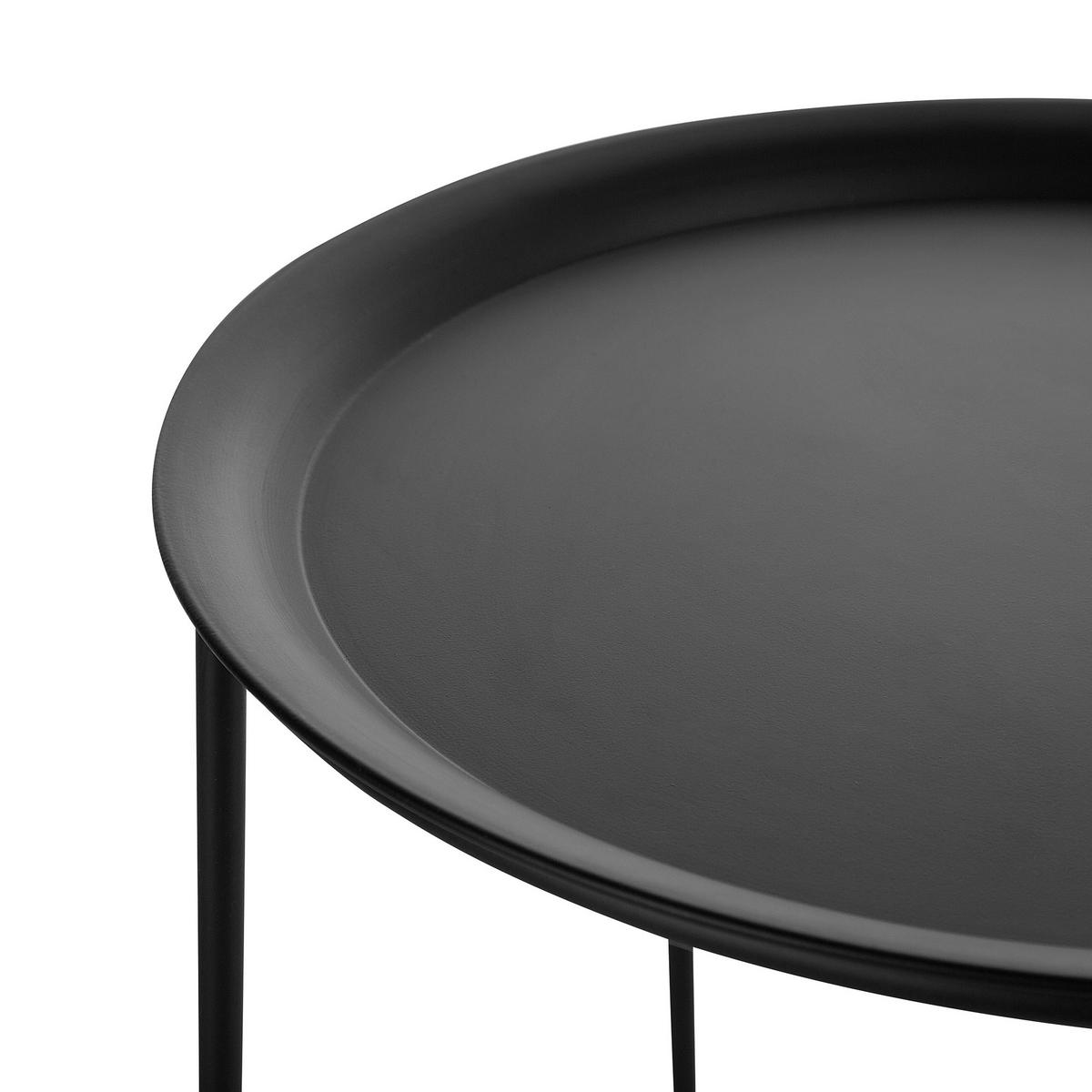 BEISTELLTISCH 2er-Set Rund Schwarz Twins - Schwarz, Metall (40/40/45cm) - Beliani