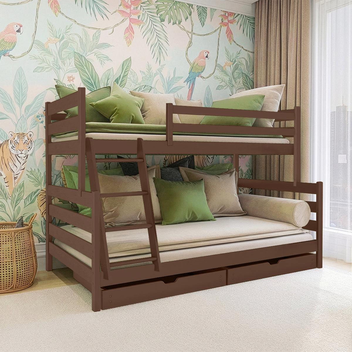 ETAGENBETT 120/200 Leo Dunkelbraun - Braun, Holz (120/200cm) - Petits-meubles