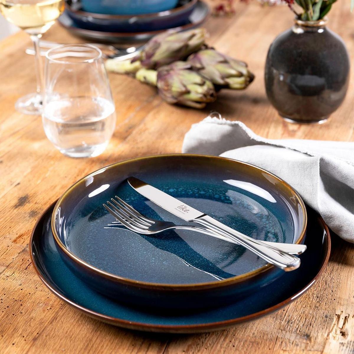 TAFELSERVICE Crafted Denim 12-tlg. - Dunkelblau, Keramik (2/2/2cm) - like.Villeroy & Boch