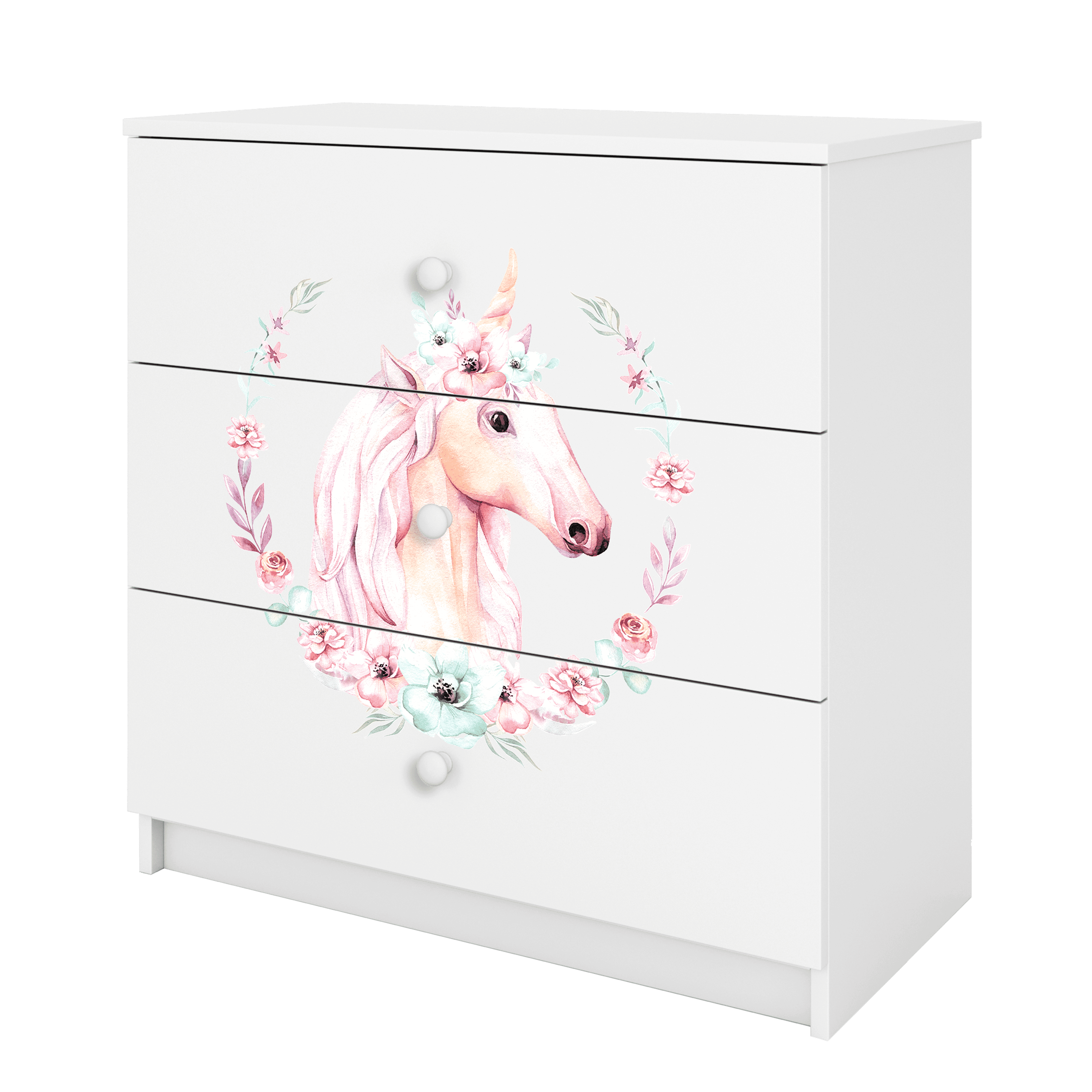 KOMMODE Babydreams Pferd 81/81/41 - Weiß, Holzwerkstoff (81/81/41cm) - RAUMHIRSCH FURNITURE