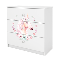 KOMMODE Babydreams Pferd 81/81/41 - Weiß, Holzwerkstoff (81/81/41cm) - RAUMHIRSCH FURNITURE