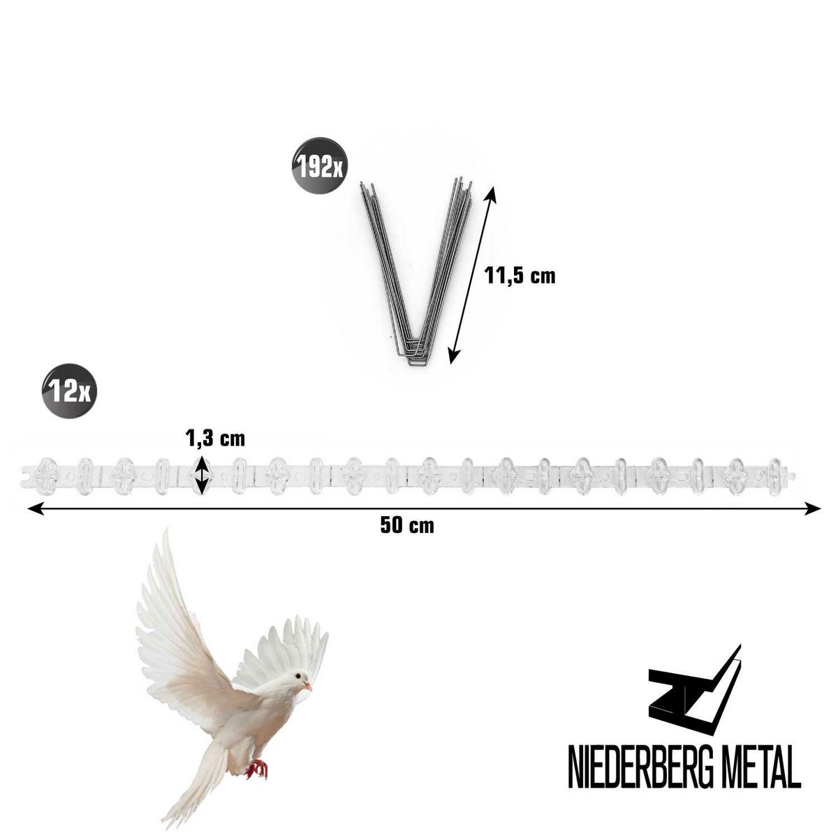 TAUBENABWEHR Kunststoff 6m - Grau, Kunststoff (1.3/11.5cm) - Niederberg Metall