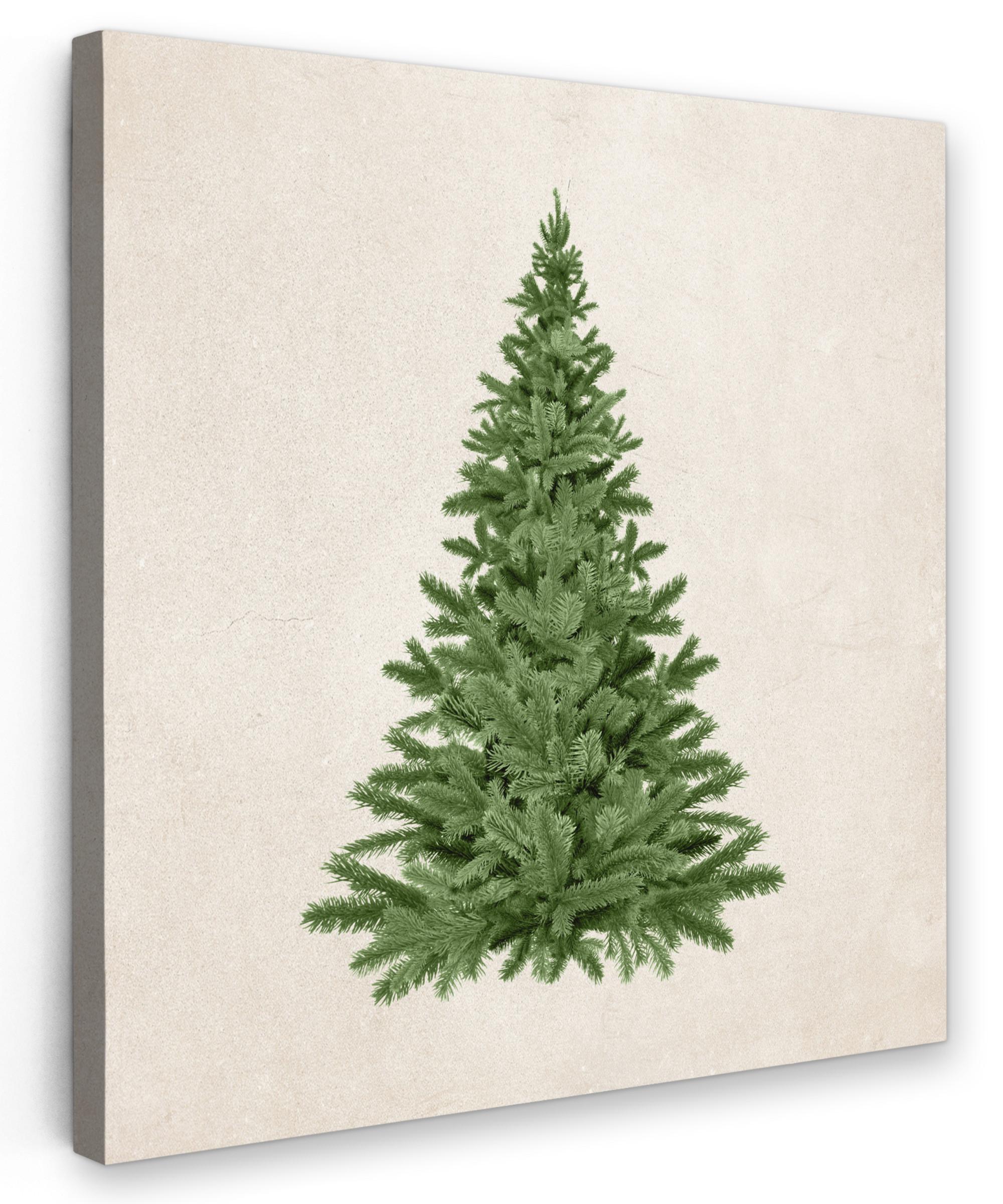LEINWANDBILD Weihnachtsbaum - Grün - Weihnachten - Feiertage Deko Groß 90x90 cm - Olivgrün, Textil (90/90cm) - MuchoWow