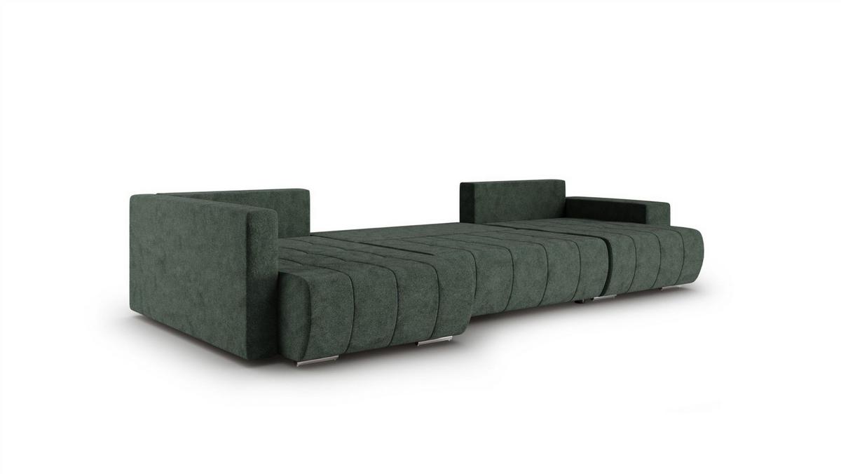 WOHNLANDSCHAFT Armanda - Grün, Holzwerkstoff/Textil (392/83/185cm) - Fun Möbel