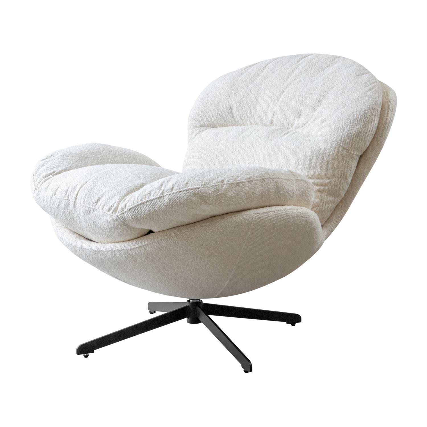 DREHBARER Polstersessel COCO 360° - Weiß, Textil (100/90/110cm) - Lookway