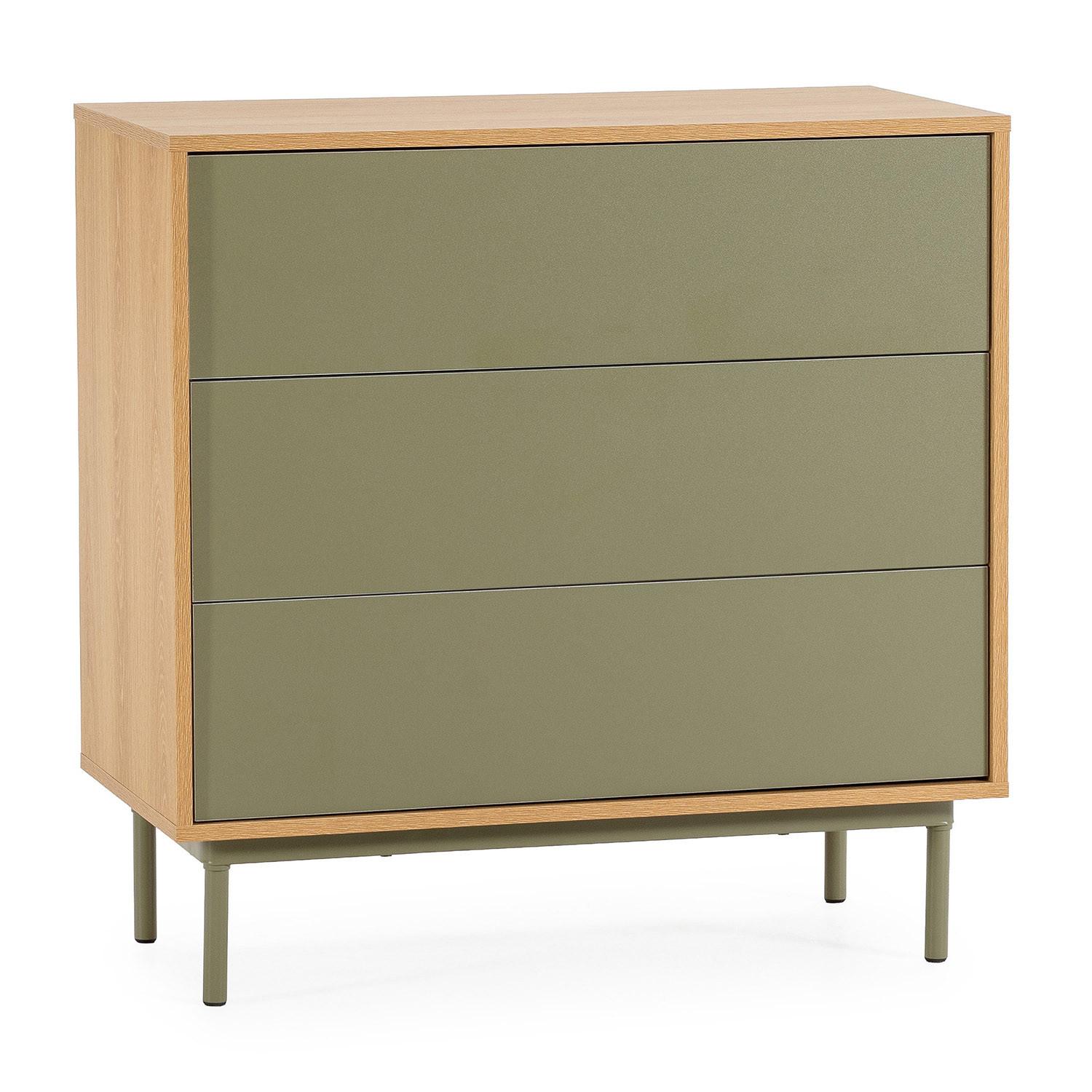 KOMMODE 80/80/40 Cuzco Eichenfarbe/grün - Grün, Holzwerkstoff (80/80/40cm) - VS Venta-stock
