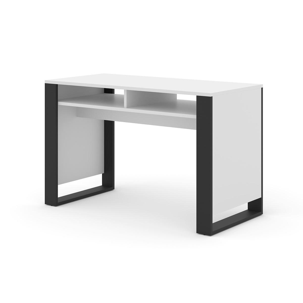 SCHREIBTISCH Gani Weiß und Mattschwarz - Weiß, Holzwerkstoff (55/120/75cm) - Petits-meubles
