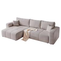 ECKSOFA Leros Xl Mit Schlaffunktion - Hellgrau, Holzwerkstoff/Textil (278/145cm) - Fun Möbel