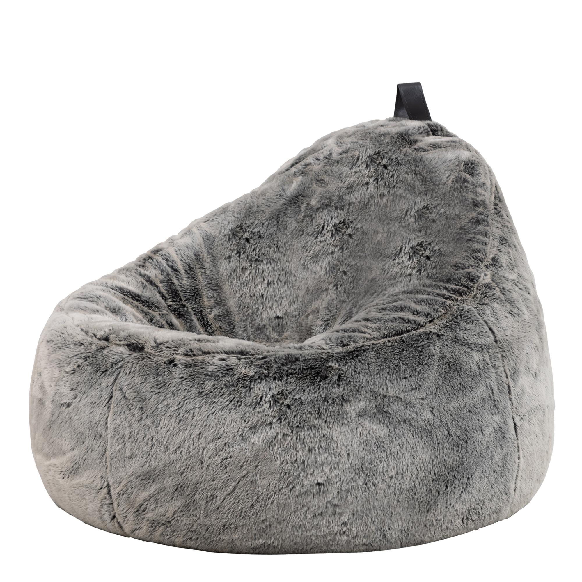 SITZSACK Sessel Kokon aus Kunstfell - Grau, Kunststoff/Textil (87/73/87cm) - icon