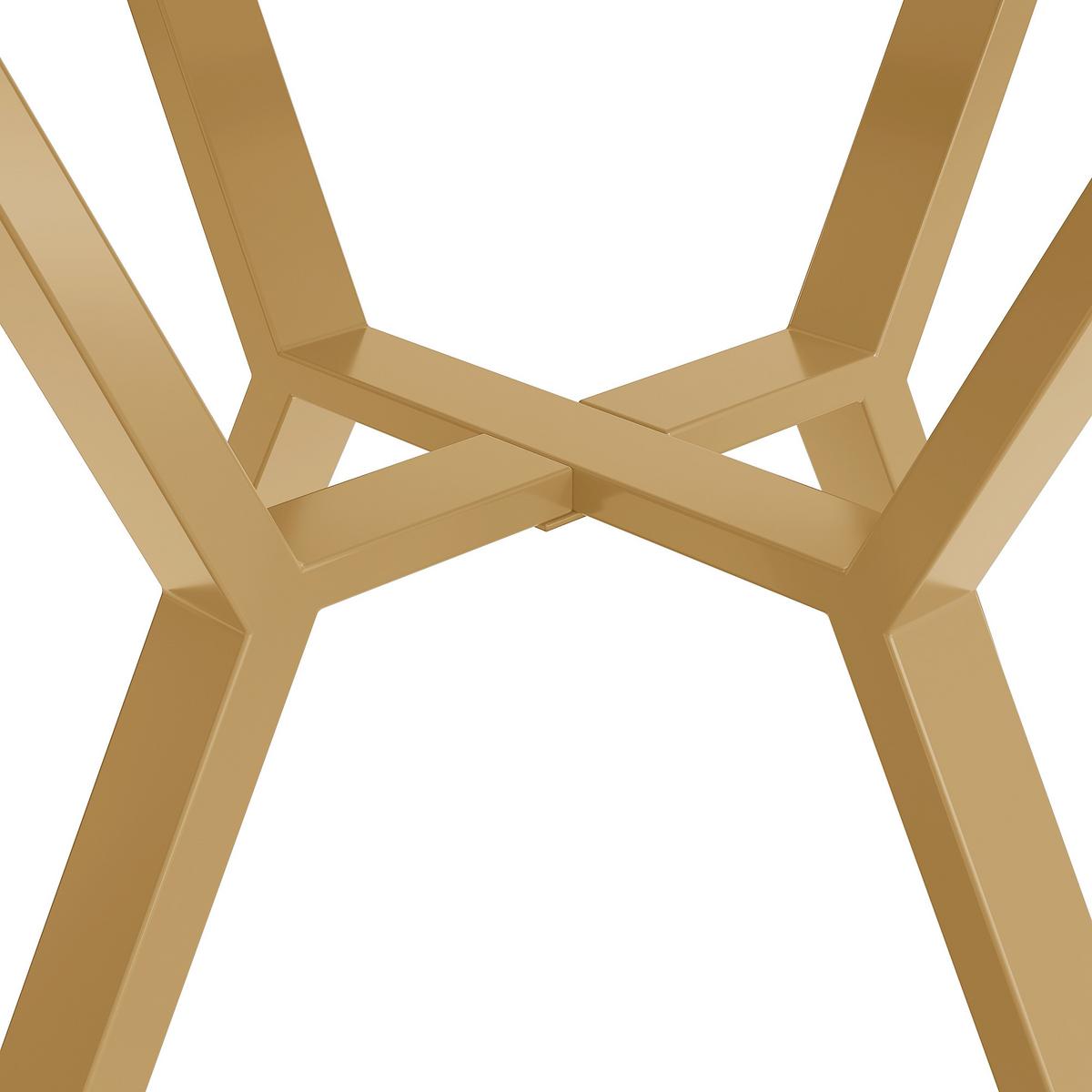 ESSTISCH runder marmor-optik Ø 100 cm mit X-metallgestell - Goldfarben, Holzwerkstoff (100/100/75cm) - Urban Meuble