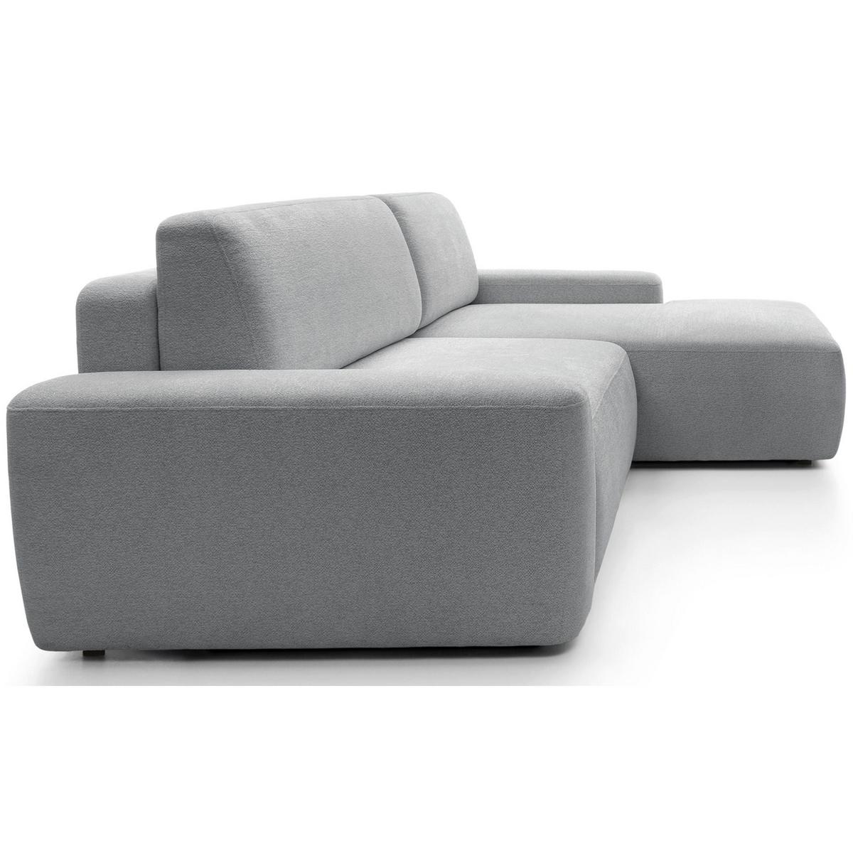 ECKSOFA Baleo Hellgrau Chenille-Bezug - Hellgrau/Schwarz, Kunststoff/Textil (162/264cm) - Selsey
