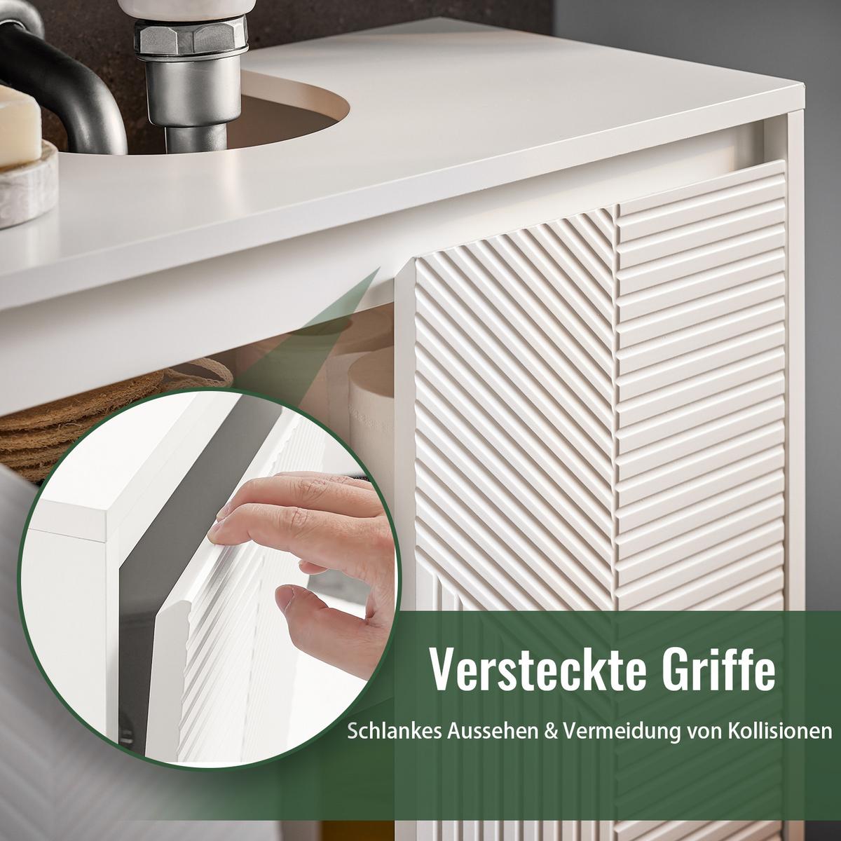 WASCHBECKENUNTERSCHRANK Weiß - Weiß, Holzwerkstoff (60/61/30cm) - SoBuy