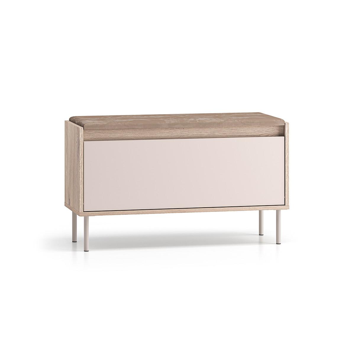 SCHUHMÖBEL Alos Kaschmir und Holz - Beige, Holzwerkstoff (90/55/34cm) - Petits-meubles