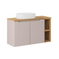 WASCHTISCH 100.4cm Riva Kaschmir und Holz - Beige, Holzwerkstoff (100.4/59.5/40cm) - Petits-meubles
