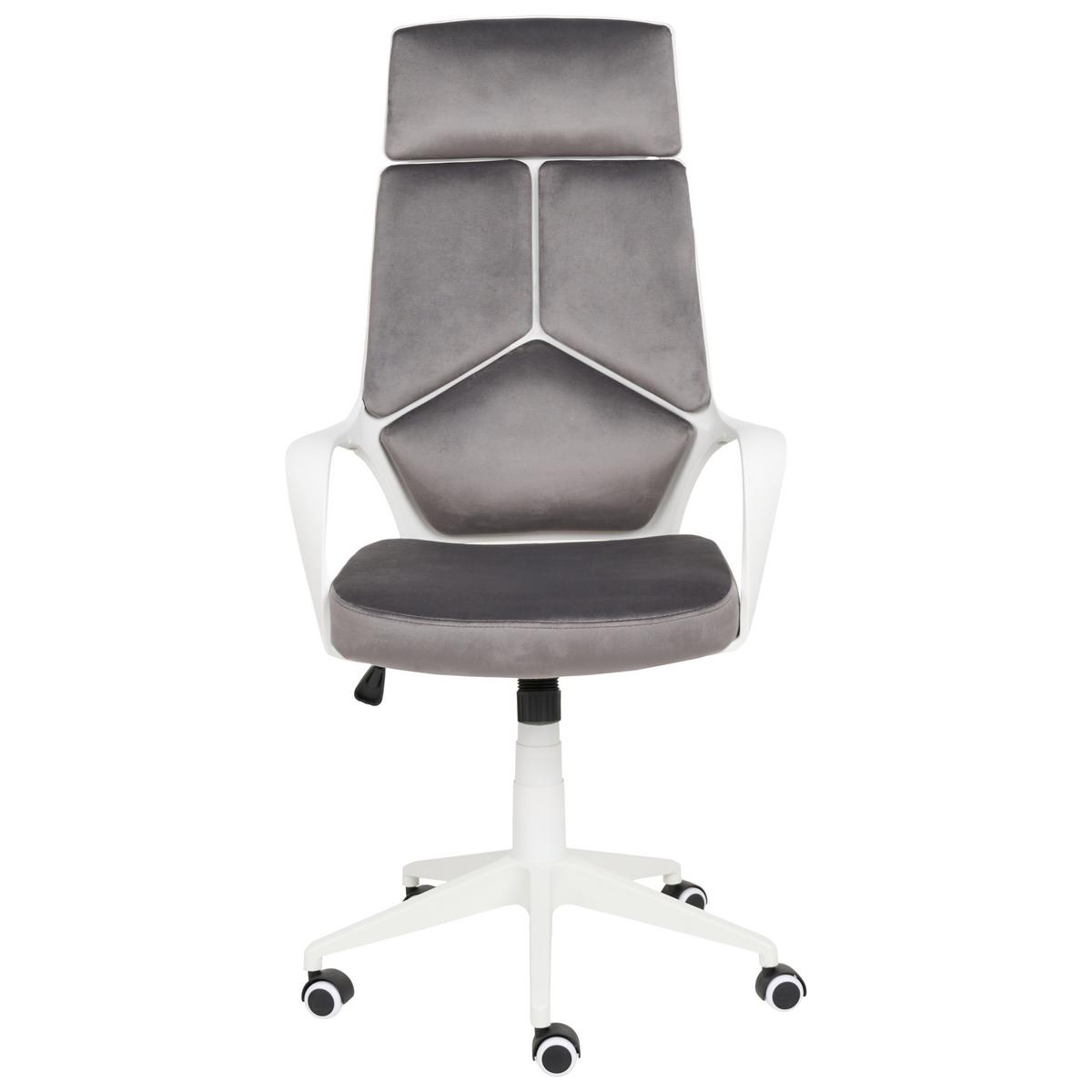 BÜROSTUHL Samtstoff Grau Delight - Grau, Textil (64/116/64cm) - Beliani