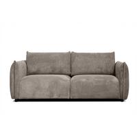 SOFA TAUER 3-Sitzer, taupe - Taupe/Schwarz, Holzwerkstoff/Kunststoff (112/84/206cm) - Wozimo