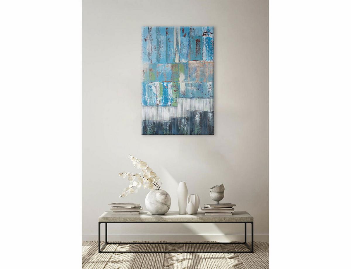 ÖLGEMÄLDE 80/120 cm - Türkis/Blau, Holz/Textil (80/120cm) - KUNSTLOFT