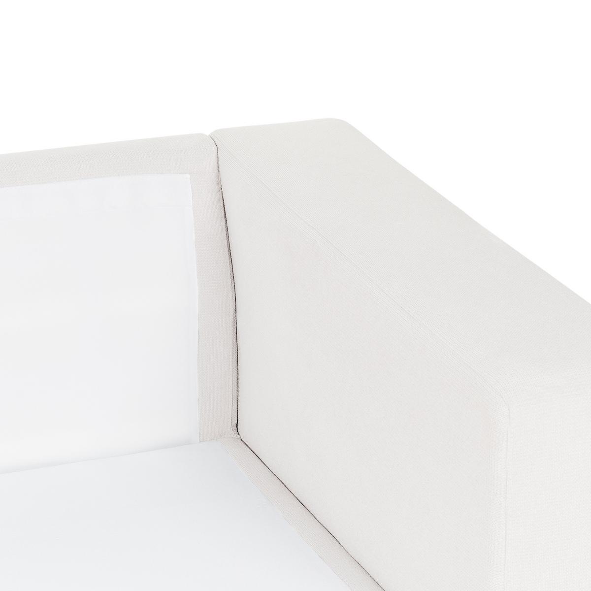 ECKFSOFA 5-Sitzer Stoff Cremeweiß linksseitig Lofoten - Creme/Schwarz, Textil (350/187cm) - Beliani