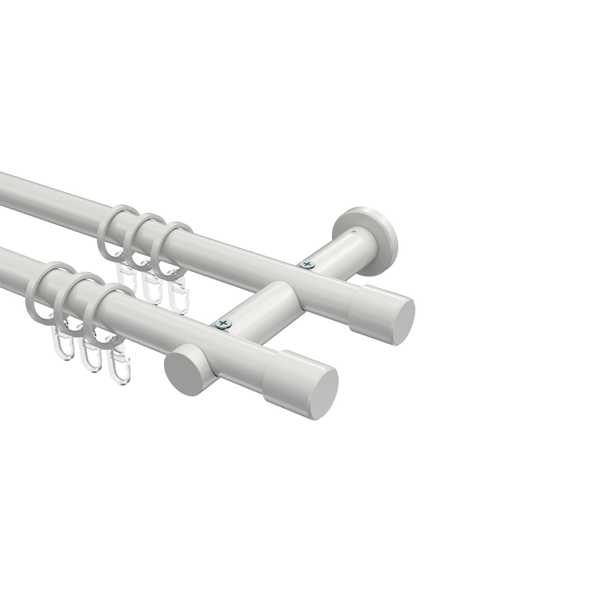 GARDINENSTANGE Platon Santo 140 cm, 2-läufig, 20 mm Ø Weiß - Weiß, Metall (140cm) - INTERDECO