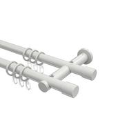 GARDINENSTANGE Platon Santo 140 cm, 2-läufig, 20 mm Ø Weiß - Weiß, Metall (140cm) - INTERDECO