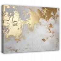 BILDER Abstrakt Marmor Grau Gold Modern Wohnzimmer 120x80 - Grau, Holzwerkstoff (120/80cm) - Wallarena