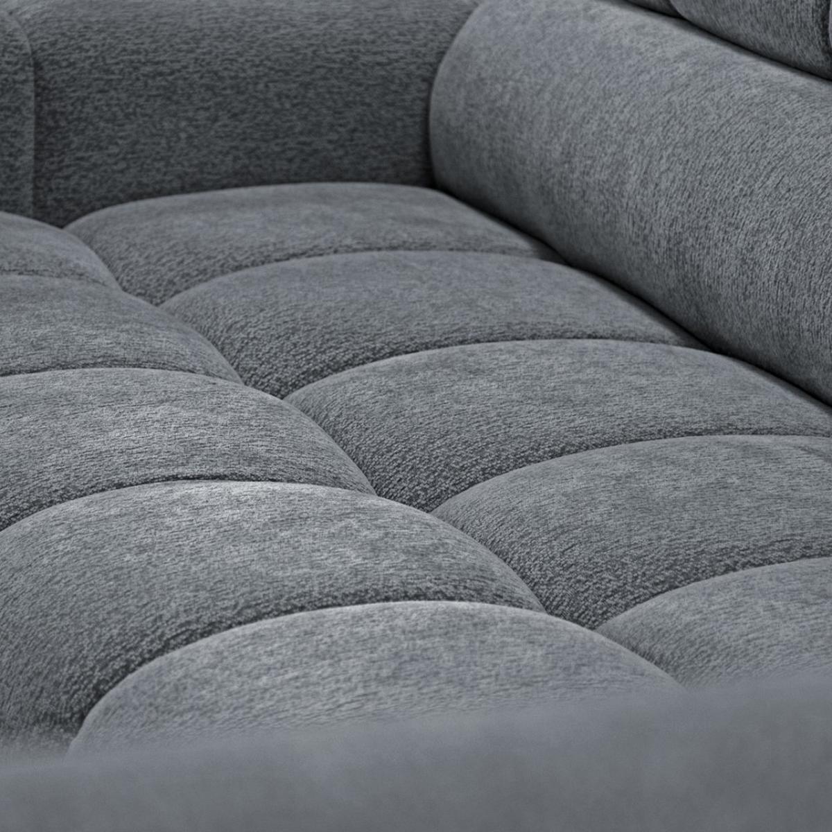ECKSCHLAFSOFA Vinni Grau, Chenille-Stoff, rechts - Grau, Textil (265/205cm) - Beautysofa