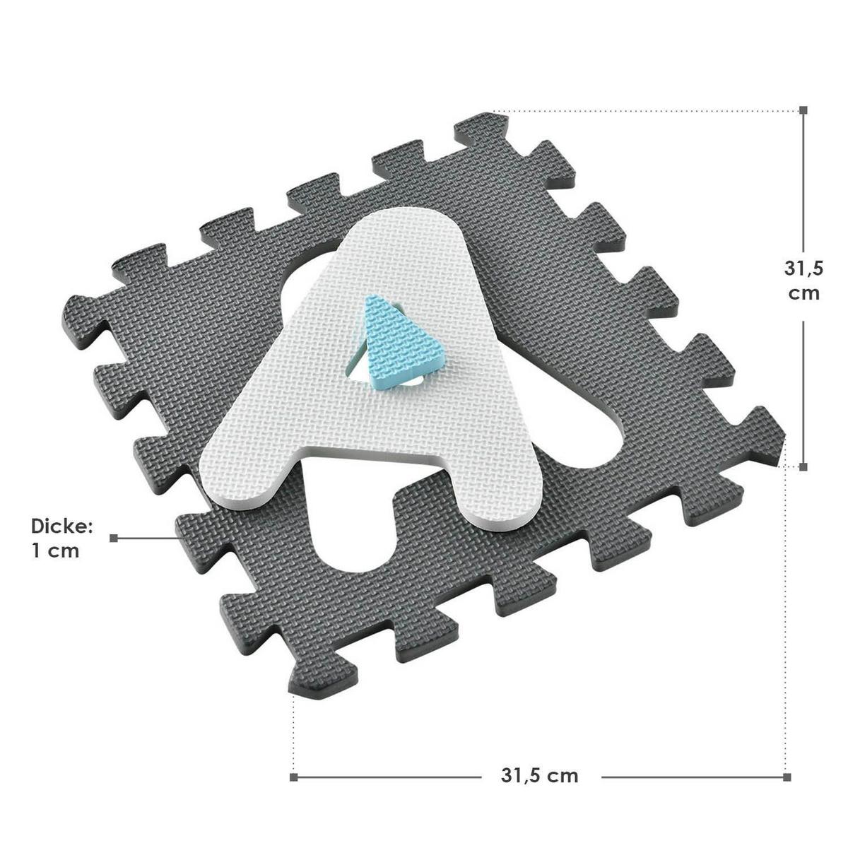KINDER PUZZLEMATTE Noah (36 Teile) - Blau, Kunststoff (189/1/189cm) - Juskys