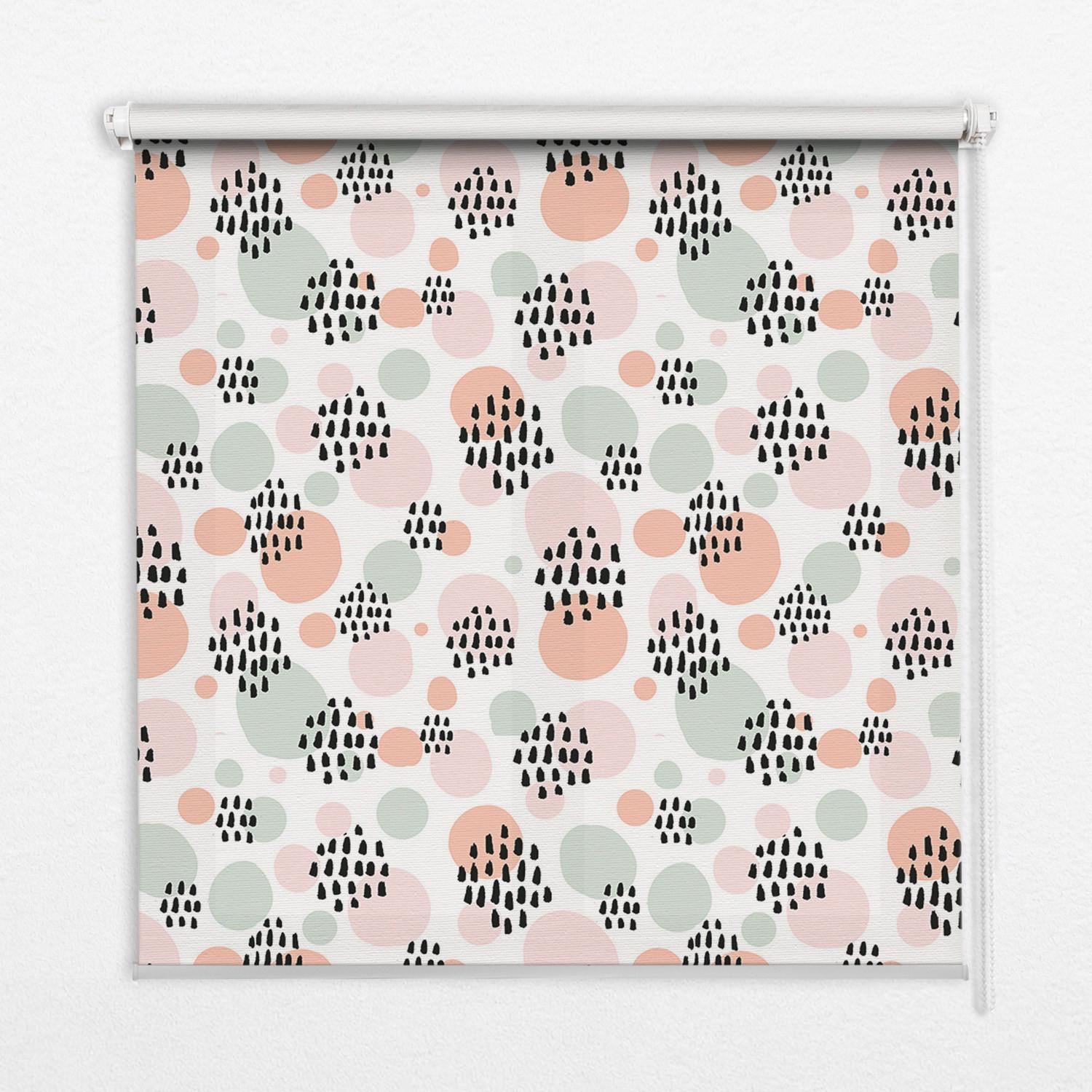 INNENROLLO - Fensterrollo - Rollo - 80x140 cm - Schwarze gepunktete Flecken - Schwarz, Kunststoff (80/140/0.5cm) - TULUP