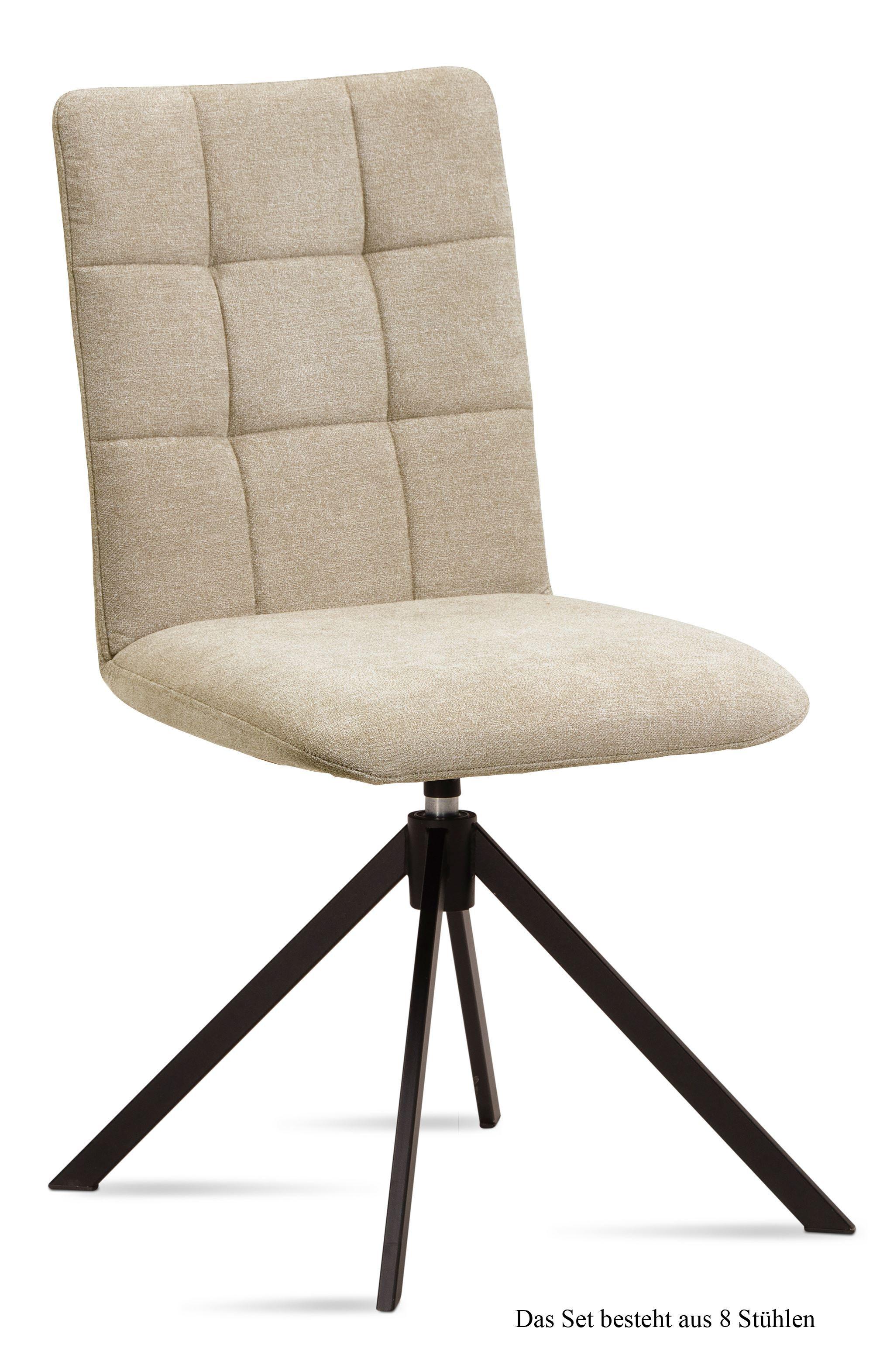 ESSZIMMERSTUHL drehbar (8er-Set) Debora 47x91x60 Schwarz/Natur - Schwarz/Naturfarben, Kunststoff (60/91/47cm) - 58aufmkessel