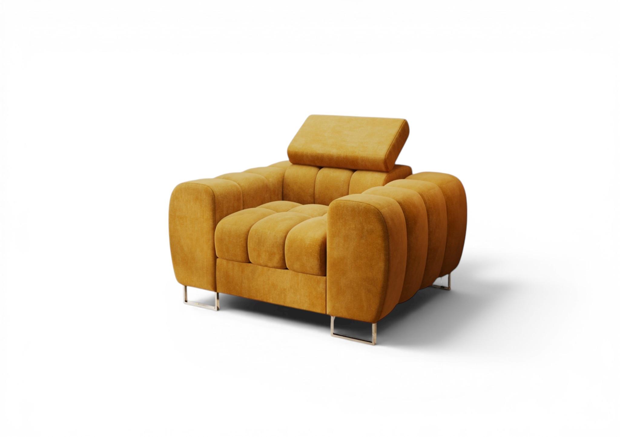 SESSEL Bastien In Stoff Terra - Gelb, Holzwerkstoff/Textil (115/95/97cm) - Fun Möbel