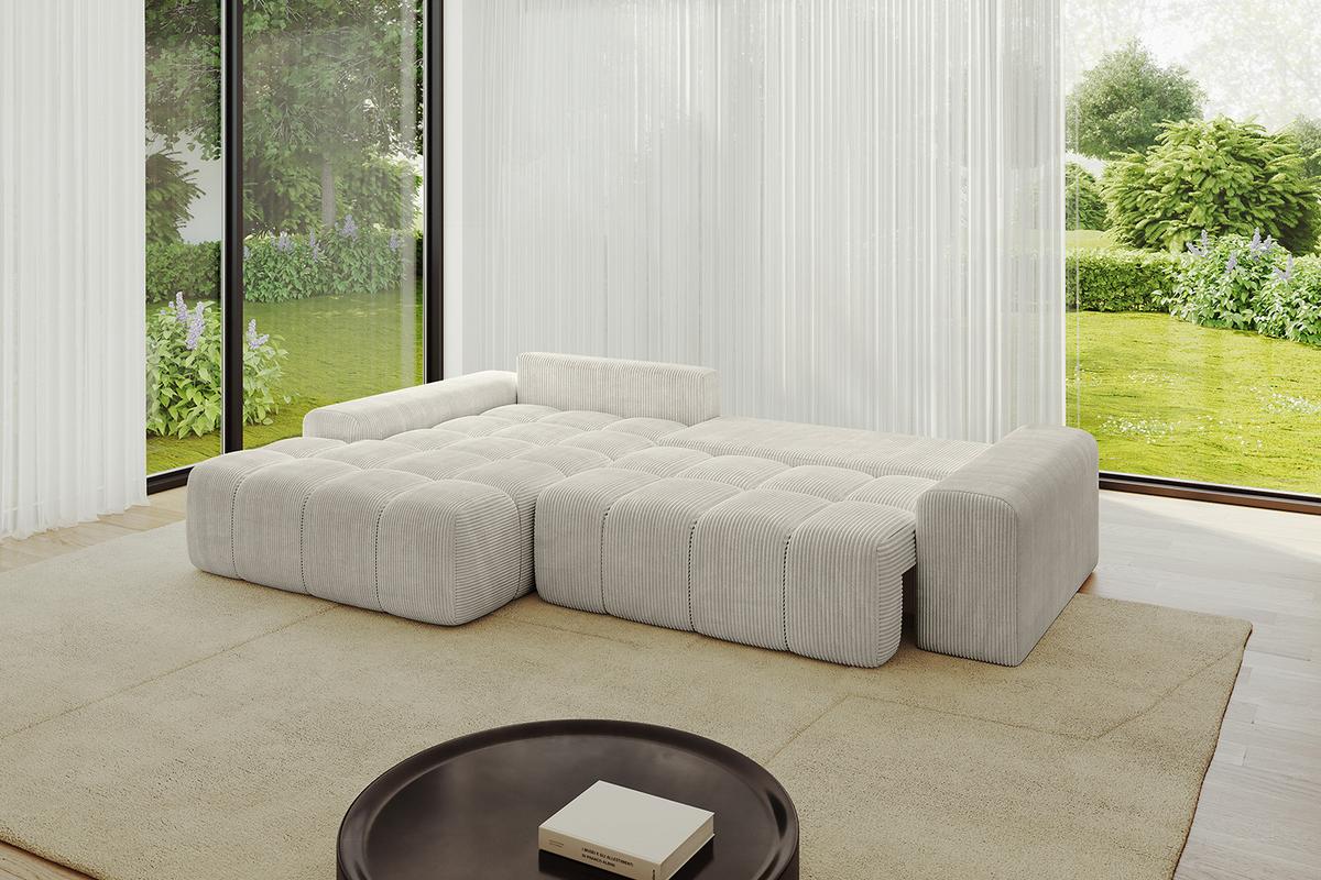 ECKSOFA Ottomane Links ENSI-L - 267x164x69 cm Creme - Ecru/Creme, Holzwerkstoff/Kunststoff (267/164cm) - ALTDECOR