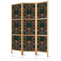 PARAVENT Japanischer 3-tlg 135x172 cm Bunte Ornamente - Multicolor, Holz/Textil (135/172/3cm) - Muralo