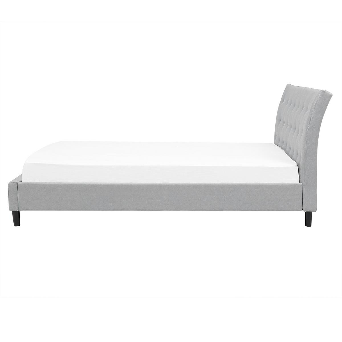 POLSTERBETT mit Lattenrost 180x200 cm Grau Saverne - Hellgrau, Textil (180/200cm) - Beliani