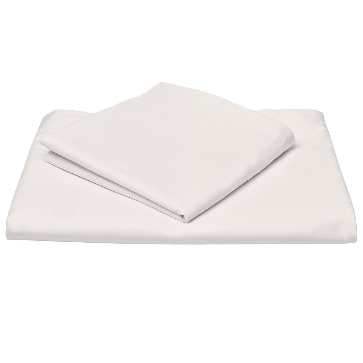 BETTWÄSCHE Julie 155/220 cm + Kissenbezug 80/80 cm Weiß Renforcé - Weiß, Textil (155/220cm)