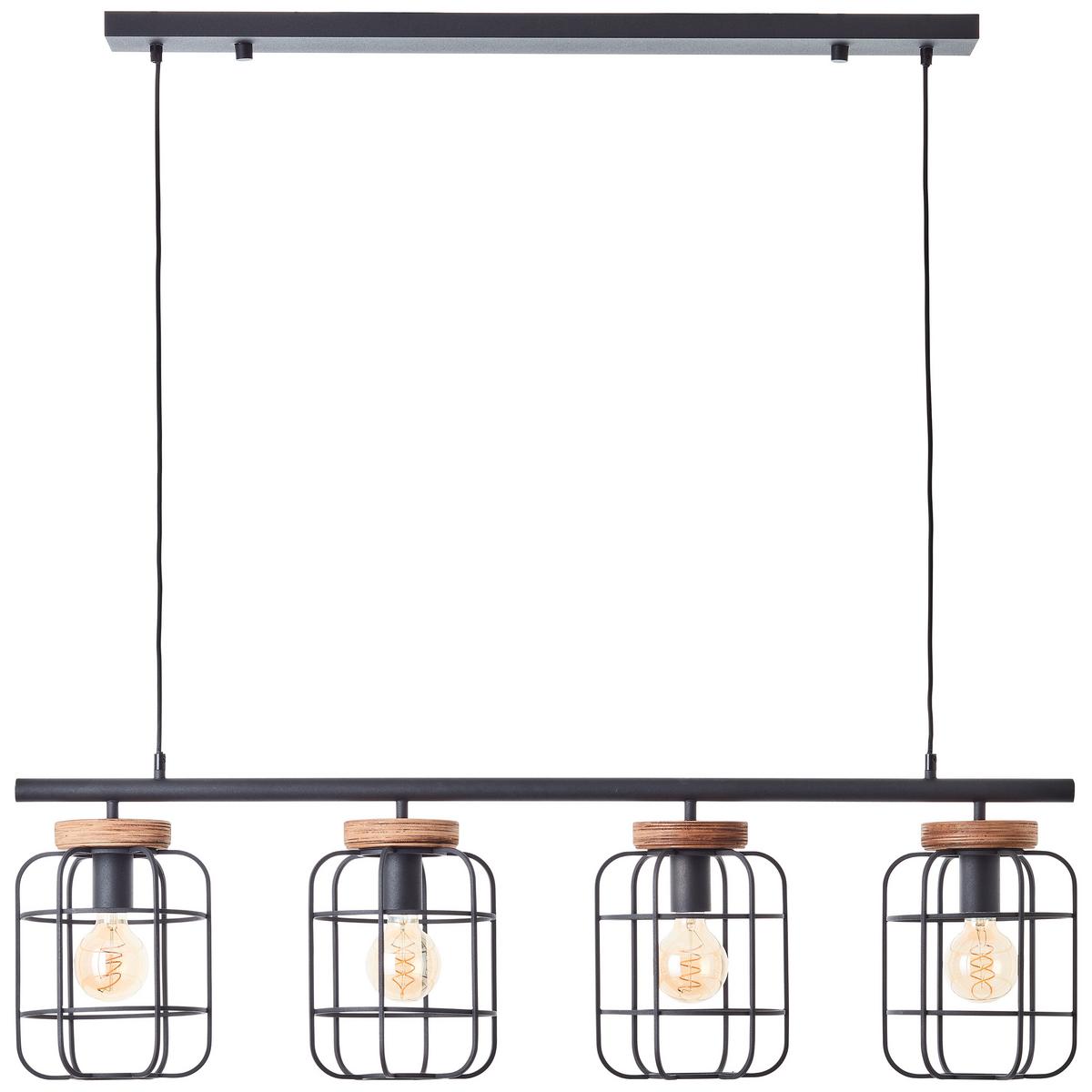 PENDELLEUCHTE Gwen 99798/66 - Schwarz, Holz (115/20/157.5cm) - Brilliant
