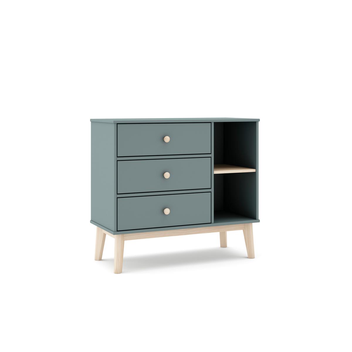 KOMMODE Esteban Grün 90/40/81 cm - Grün, Holz (40/81/90cm) - Calicosy
