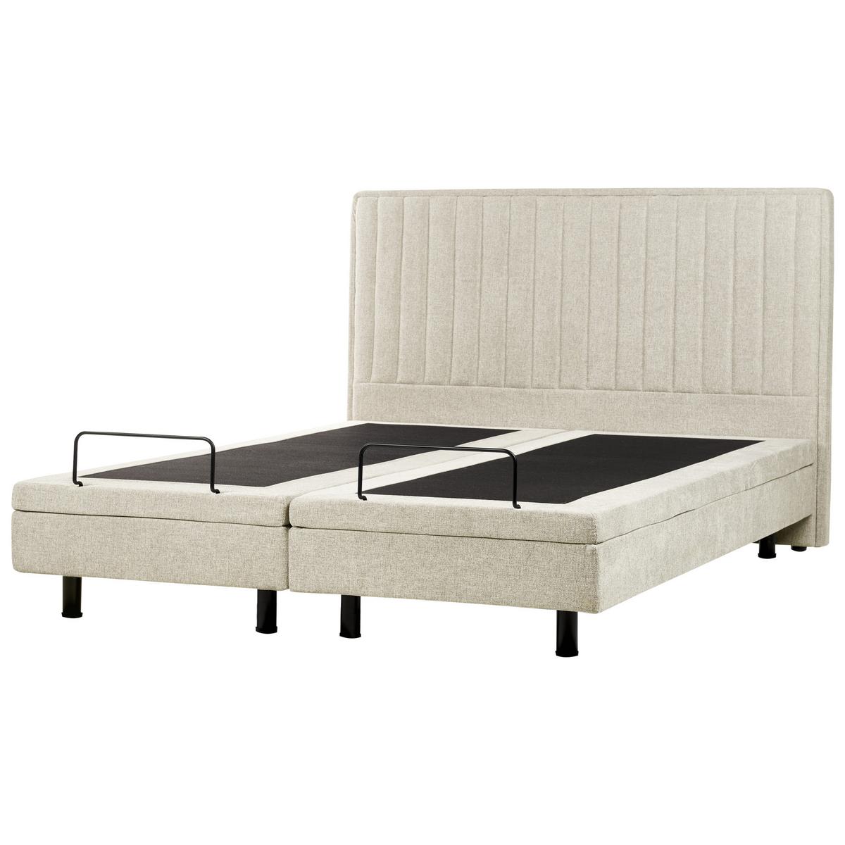 BETT verstellbar 180/200 cm Stoff Beige Castellan - Beige, Textil (180/200cm) - Beliani