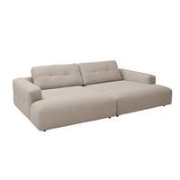 BIG SOFA MIKA Beige Cord - Beige/Schwarz, Kunststoff/Textil (300/86/167cm) - KAWOLA