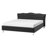 BETT 140/200cm Schwarz Metz - Schwarz, Kunststoff/Textil (140/200cm) - Beliani