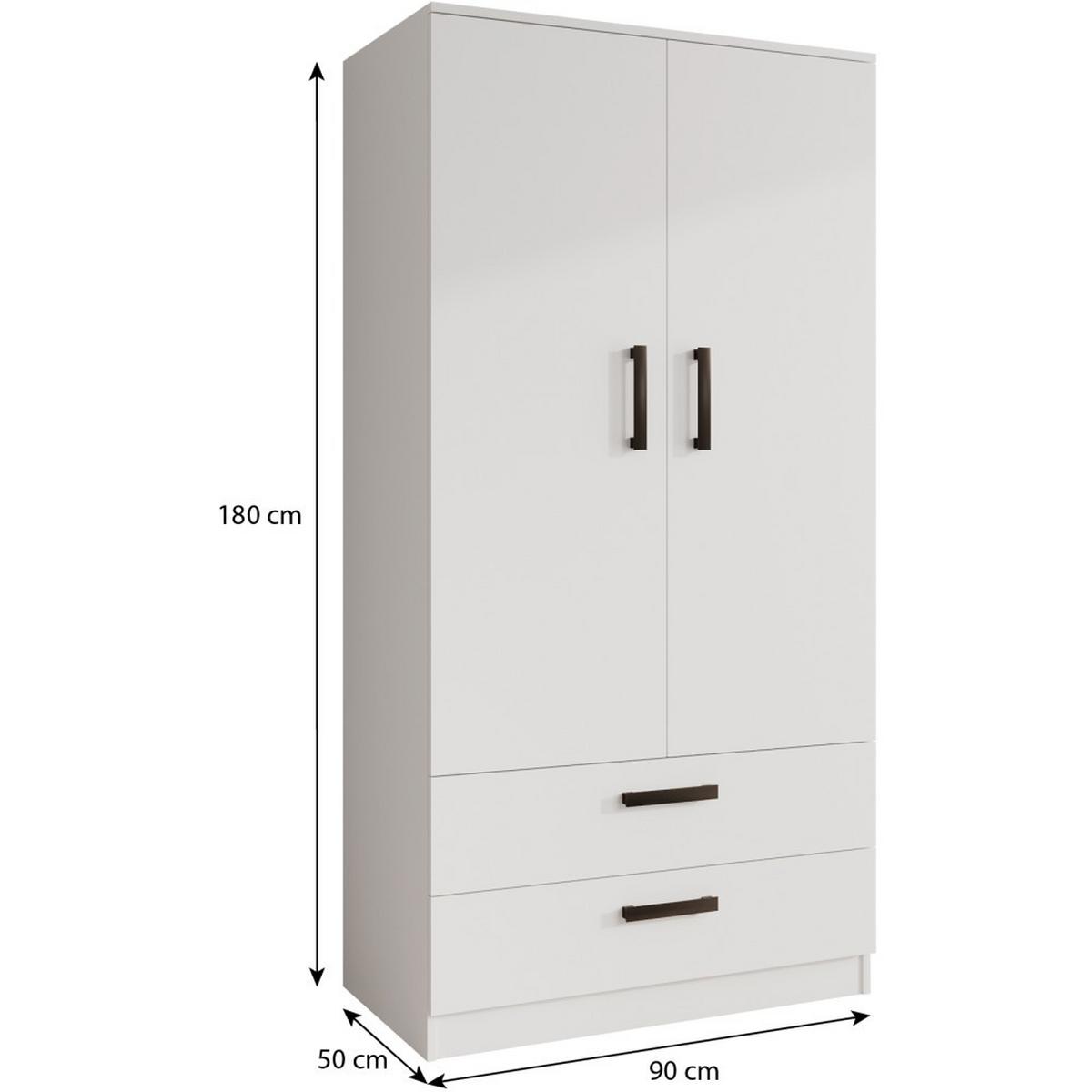 DREHTÜRENSCHRANK Trend, mit Schubladen, Kaschmir - Kaschmir/Schwarz, Holzwerkstoff (90/180/50cm) - Beautysofa