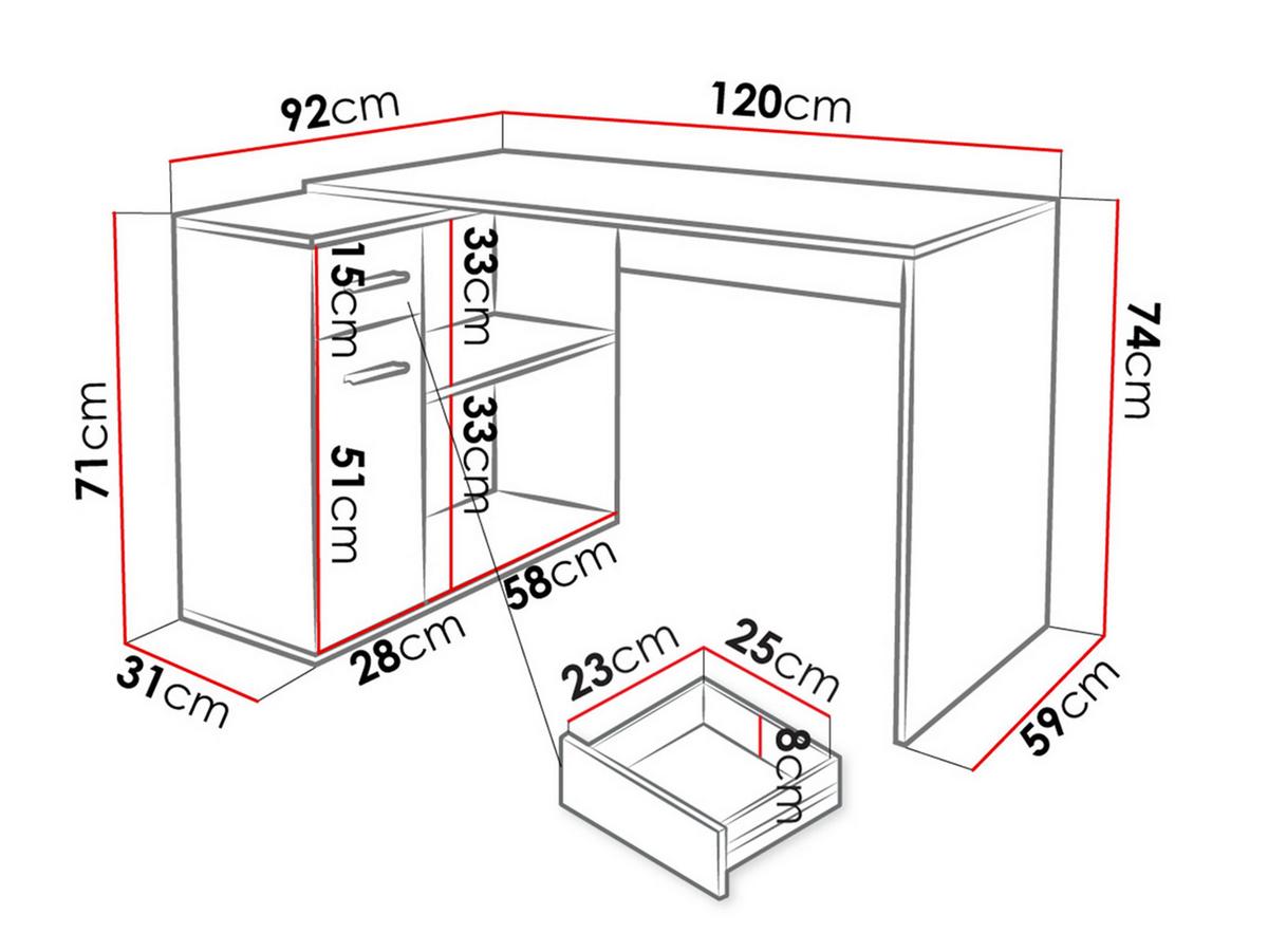 ECKSCHREIBTISCH Marco - Anthrazit/Silberfarben, Holzwerkstoff/Kunststoff (92/120/74cm) - MIRJAN24