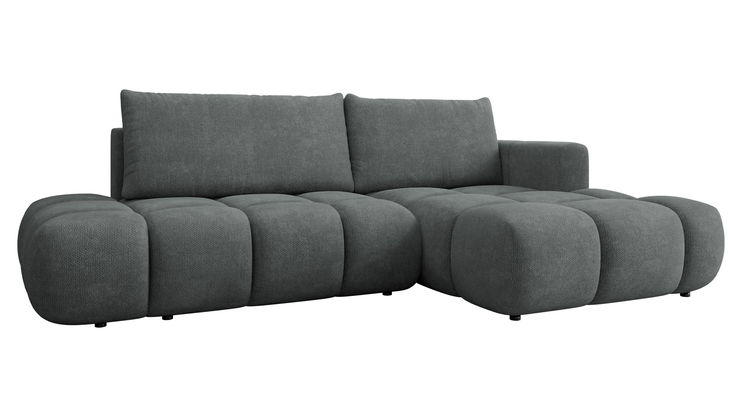 ECKSOFA Soffi, Seite: Rechts - Graphitfarben/Schwarz, Holz/Kunststoff (283/166cm) - MIRJAN24