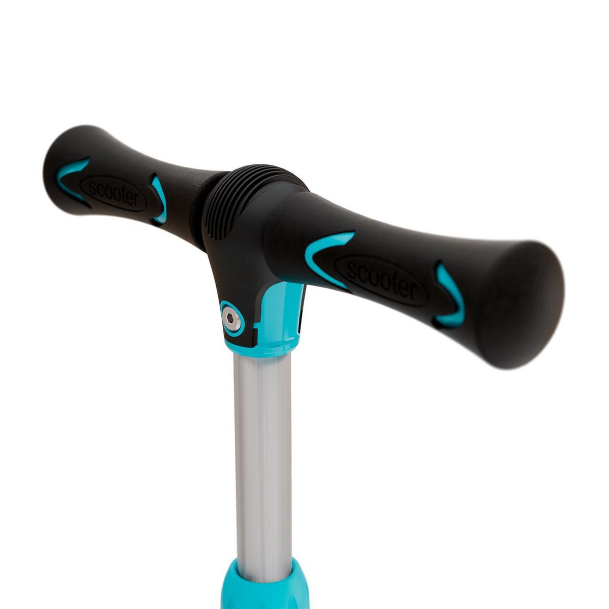 KINDERROLLER Lumox höhenverstellbarer Lenker inkl. Leuchtränder blau - Blau, Metall (28/59cm) - Juskys