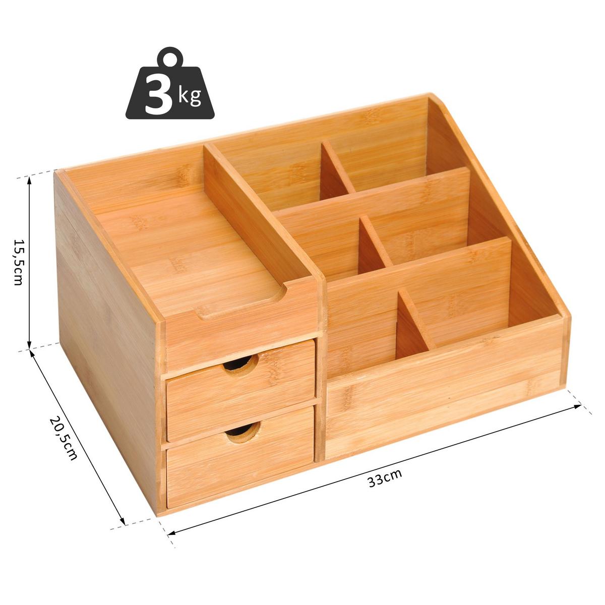 SCHREIBTISCHORGANIZER - Naturfarben, Holz (20.5/33/15.5cm) - HOMCOM