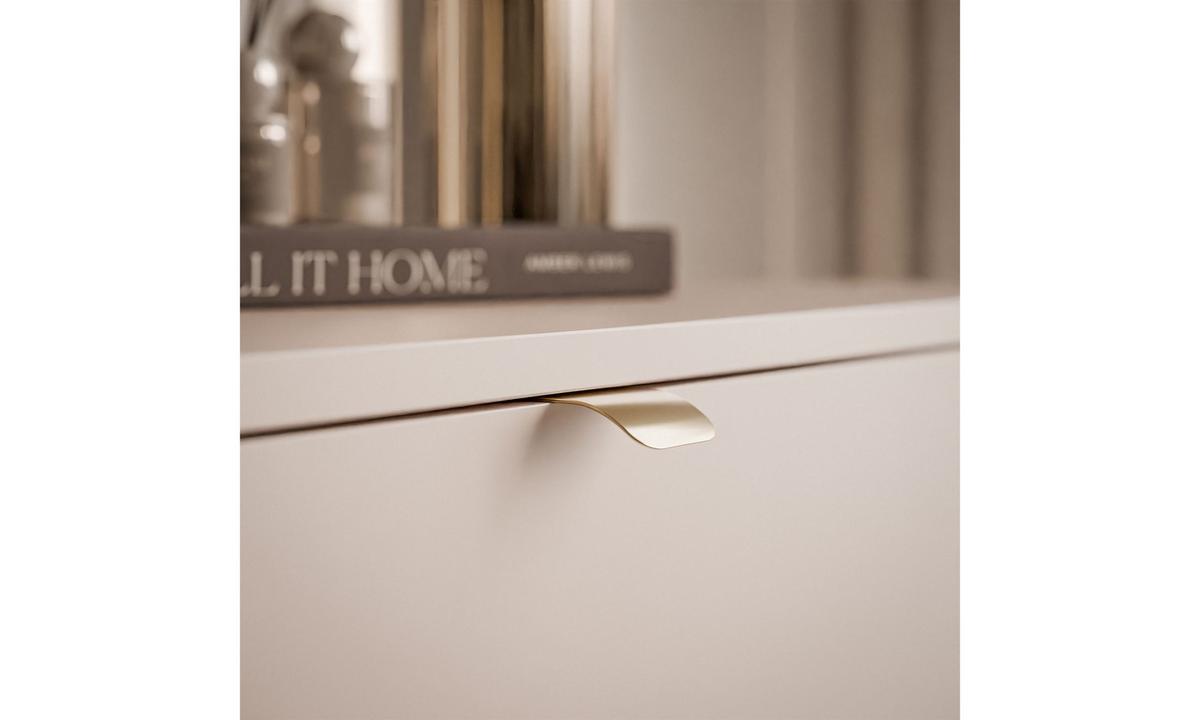 TV-SCHRANK SAGE 180/40/27 cm Kaschmir hängend Griffe Goldchrom - Kaschmir/Goldfarben, Holzwerkstoff (180/27/40cm) - Lookway