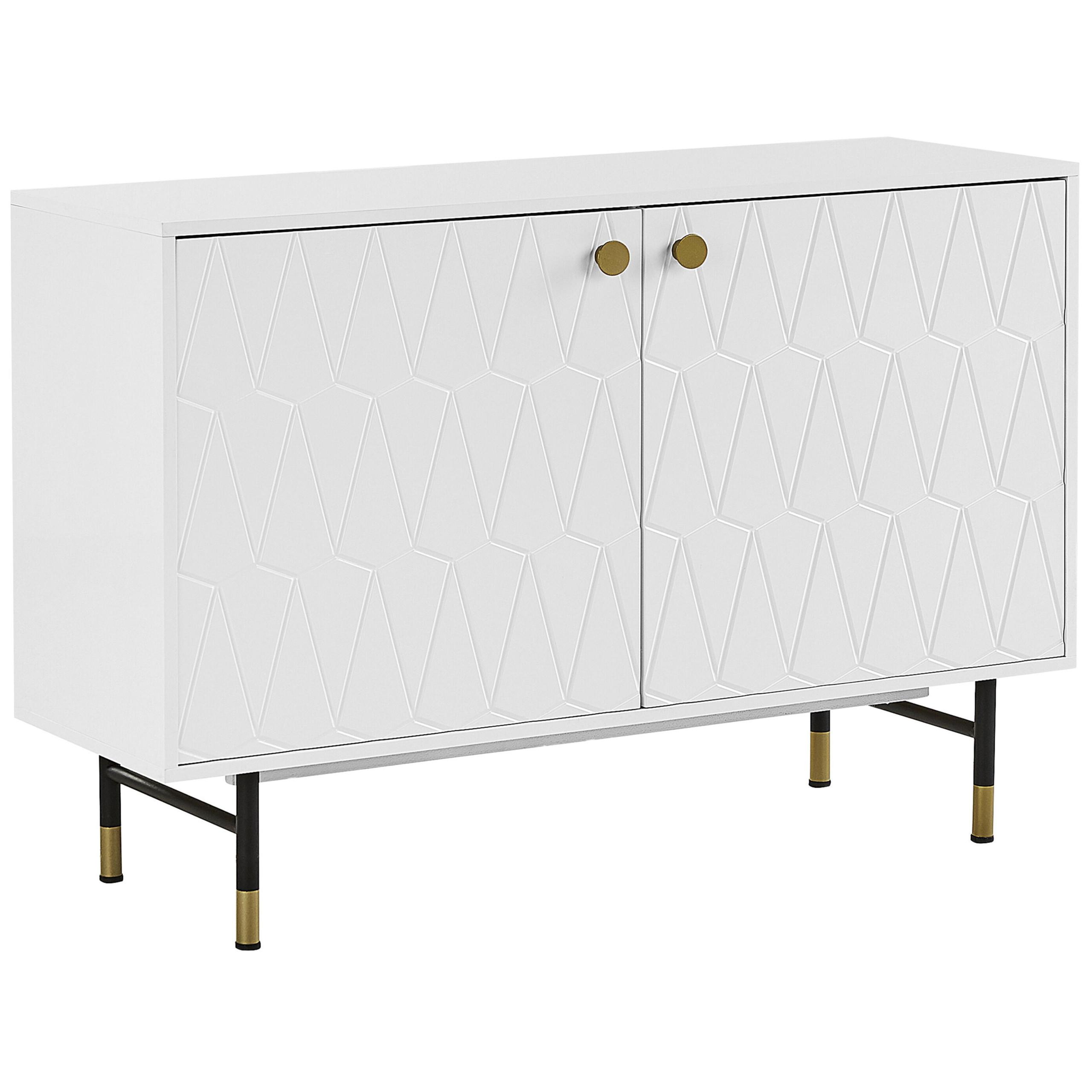 SCHRANK Weiß Adante - Weiß, Holzwerkstoff (120/82/40cm) - Beliani