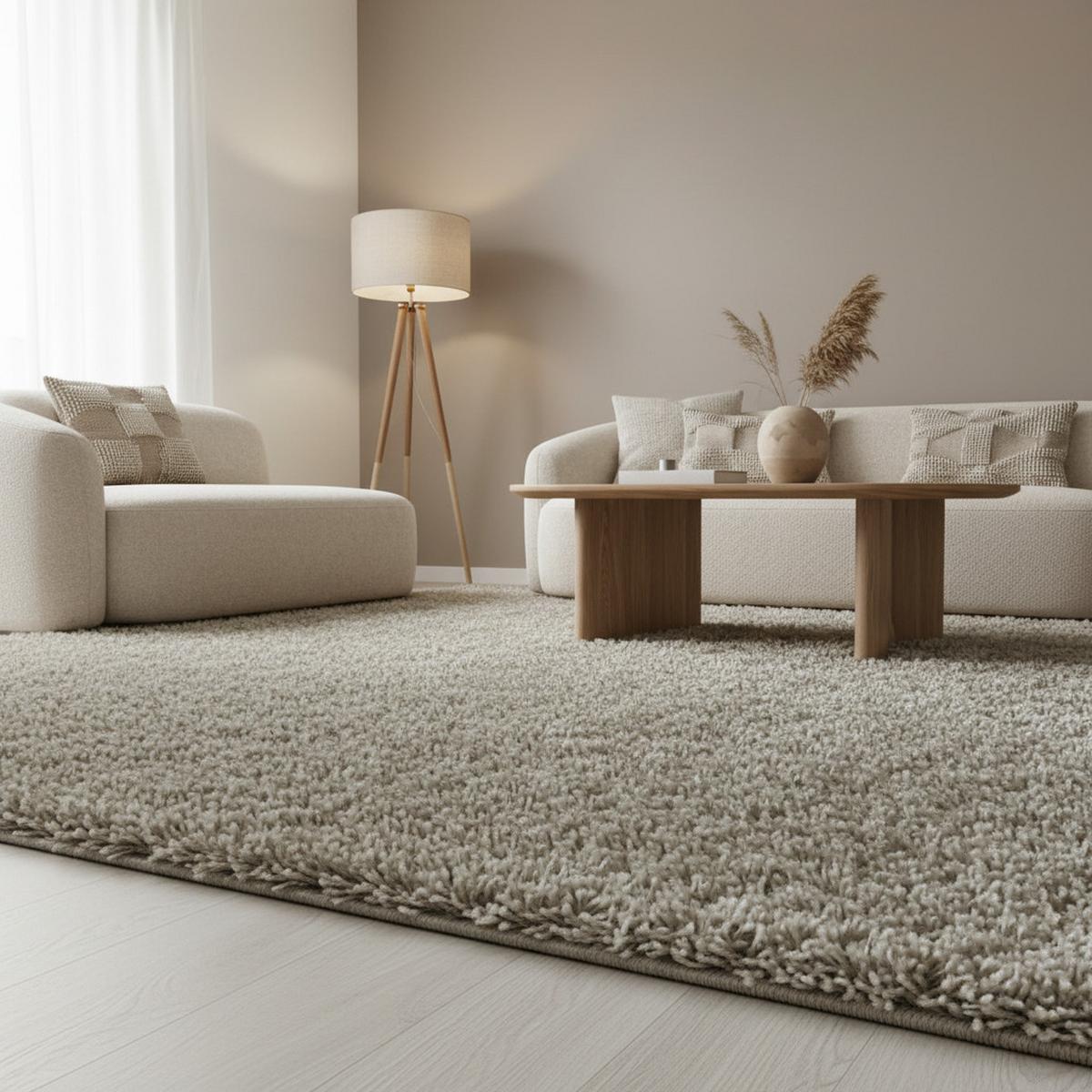 TEPPICH Hochflor SPREE in Natur, einfarbig, 120 x 170 cm - Beige, Textil (170/120cm) - KADIMA DESIGN